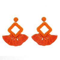 Jewelry Mizhu Tassel Earrings Female Geometric Diamond Stud Earrings sku image 8