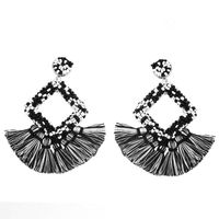 Jewelry Mizhu Tassel Earrings Female Geometric Diamond Stud Earrings sku image 9