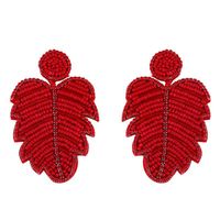 Creative Bohemian Leaf Earrings Alloy Diamond Crystal Beads Earrings Women sku image 1