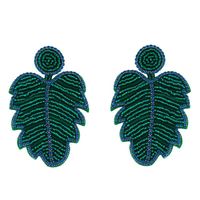 Creative Bohemian Leaf Earrings Alloy Diamond Crystal Beads Earrings Women sku image 2