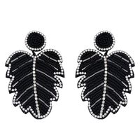 Creative Bohemian Leaf Earrings Alloy Diamond Crystal Beads Earrings Women sku image 3