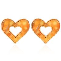 Sweet And Lovely Lady Peach Heart Stud Earrings Fashion Stud Earrings Female sku image 1