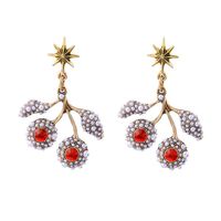 Fashion Jewelry Cute Wild Branches Inlaid Pearl Women's Earrings sku image 1