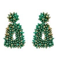 New Metallic Beige Beads Earrings Earrings Female sku image 2