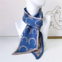 U Horseshoe Print New Scarf Female Autumn And Winter Long Section Warm Knitted Wool Scarf main image 5