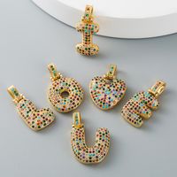 Necklace Kreative Halskette Weibliche Europäische Und Amerikanische Schlüsselbein Kette Kupfer Mikro Eingelegte Farbe Zirkon Brief Halskette Weibliche Ins Einfach main image 4