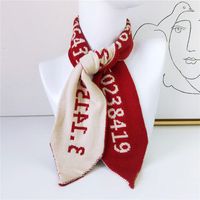 Angle Digital Scarf Female Autumn And Winter Long Knitted Wool Scarf To Keep Warm sku image 2