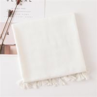Solid Color Nude Powder Shiny Tassel Cotton Linen Scarf Shawl Long Scarf Silk Sunscreen Shawl sku image 6