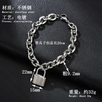 Lock Bracelet Titanium Steel Thick Chain Couple Love Lock Adjustable Bracelet main image 3