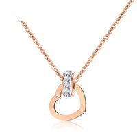 Micro-inlaid Rose Gold Love Pendant Titanium Steel Clavicle Chain Short Section main image 1