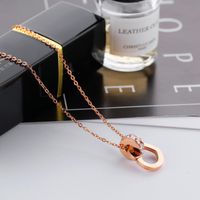 Micro-inlaid Rose Gold Love Pendant Titanium Steel Clavicle Chain Short Section main image 4