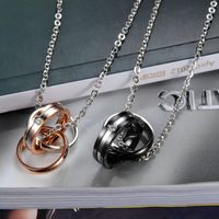 Jewelry Small Gift Ring Interlocking Titanium Steel Couple Necklace main image 3