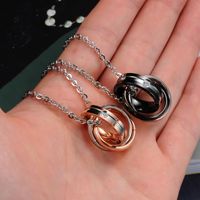 Jewelry Small Gift Ring Interlocking Titanium Steel Couple Necklace main image 4