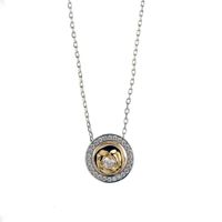 Europäischer Und Amerikanischer Stil Mode Geometrischer Anhänger Einfache Runde Halskette Galvanik Echtes Gold Zirkon Halskette Großhandel 62062 main image 1
