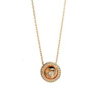 Fashion Geometry Pendant Simple Round Necklace Plated Gold Zircon Necklace main image 4