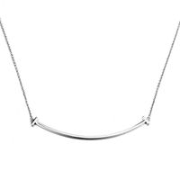 New Fashion Smile Word Necklace Simple Alloy Pendant Temperament Clavicle Chain main image 1