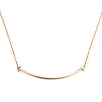 New Fashion Smile Word Necklace Simple Alloy Pendant Temperament Clavicle Chain main image 3