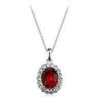 Vintage Fashion Accessories With Diamonds Oval Crystal Pendant Necklace Beautiful Jewelry main image 3