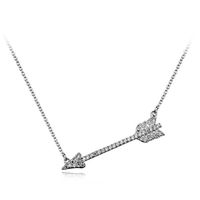 New Clavicle Chain Decorated With Diamond Cupid Arrow Pendant Necklace main image 3