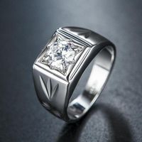 Handmade Simple Inlaid Zircon Men's Ring Popular New main image 2