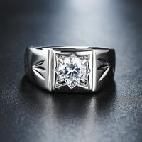 Handmade Simple Inlaid Zircon Men's Ring Popular New main image 3