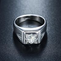 Handmade Simple Inlaid Zircon Men's Ring Popular New main image 4