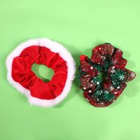 Christmas Series Velvet Cloth Hair Ring Large Intestine Circle Fashion Hair Accessories Two-piece main image 1
