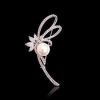 Exquisite Full Diamond Zircon Flower Pearl Brooch Bridal Accessories Fashion Brooch main image 3