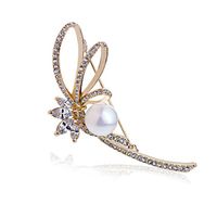 Exquis Plein Strass Zircon Fleur Perle Broche Tempérament Mariée Accessoires Coréenne Style À La Mode Corsage 350609 main image 4
