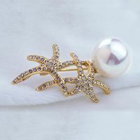 Nouveau Océan Monde Plein Diamant Starfish Perle Broche Élégant Fille Accessoires Taobao Vente Chaude Vêtements 350599 main image 3