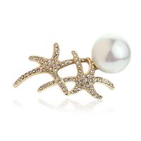 Nouveau Océan Monde Plein Diamant Starfish Perle Broche Élégant Fille Accessoires Taobao Vente Chaude Vêtements 350599 main image 4