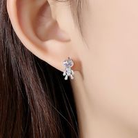 Jinse Jamie Ohrringe Mode Koreanische Süße Kleine Bronze Zirkonium Eingelegte Damen Ohrringe Großhandel Geschenk main image 3