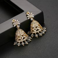 Micro-inlaid Zirconium Three-dimensional Wind Chime Retro Earrings Light Luxury Earrings main image 4