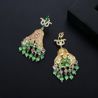 Jinseyuandian Boucles D'oreilles Rétro Populaire Creative Vent Carillons De Femmes Ethniques Boucles D'oreilles Banquet Gland Cuivre Incrusté De Zirconium Boucles D'oreilles main image 4