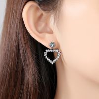 Stud Earrings Fashion Heart Pendant Party Women's Copper Zirconium Stud Earrings main image 3
