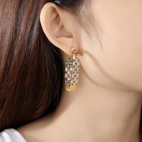 Jinse Kaila Ohrringe Europäische Und Amerikanische Mode Neue Farbe Temperament Bankett Hohle Ohrringe Damen Kupfer Eingelegtes Zirkonium Ohrringe main image 3