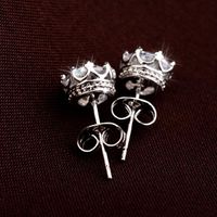 Exquisite Small Crown Zircon Stud Earrings Simple Girl Earrings main image 1