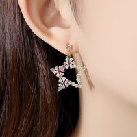 Jinse Alien Ohrringe Koreanische Mode Süße Fünfeckige Farbe Damen Blüten Blätter Anhänger Ohrringe Geschenk main image 3