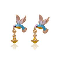 Alloy Diamond Drop Oil Bird Earrings New Jewelry Fashion Ear Accessories main image 6