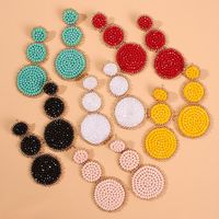 New Earrings Fashion Earrings Ethnic Style Creative Handmade Rice Beads Geometric Earrings main image 6