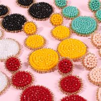New Earrings Fashion Earrings Ethnic Style Creative Handmade Rice Beads Geometric Earrings main image 1