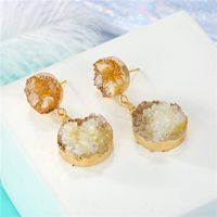 Jewelry New Fashion Handmade Round Stone Stud Earrings Unique Resin Earrings main image 3