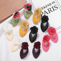 New Fabric Flower Resin Earrings Fashion Earrings Jewelry Accessories main image 1