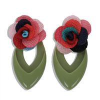 New Fabric Flower Resin Earrings Fashion Earrings Jewelry Accessories main image 5