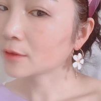 New Alloy Diamond Flower Resin Earrings Fashion Stitching Earrings Jewelry main image 3