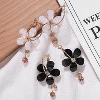 New Alloy Diamond Flower Resin Earrings Fashion Stitching Earrings Jewelry main image 4