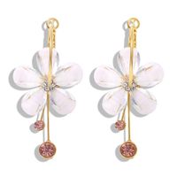 2019 Modèle Coréen Nouvelle Mode Alliage Diamant Fleur Résine Boucles D'oreilles De Mode Couture Boucles D'oreilles Ornement main image 6