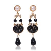 Alloy Diamond Pearl Shell Earrings Temperament Wild Jewelry main image 3