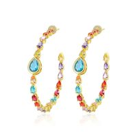 Jinse Dettol Boucles D'oreilles Européen Et Américain Tempérament Banquet Élégant Femmes De Cuivre Incrusté De Zirconium Boucles D'oreilles En Gros Cadeau En Gros main image 1