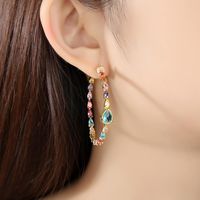 Dew Earrings Banquet Atmosphere Ladies Copper Inlaid Zirconium Earrings Earrings Gift main image 3